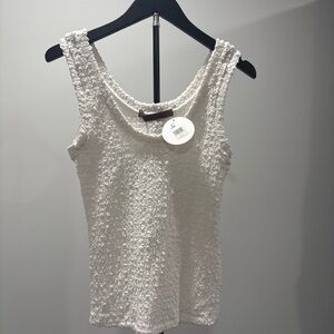 Enza Costa Cream Textured Tank Top